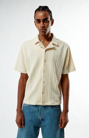 Cable Cream Jacquard Camp Shirt