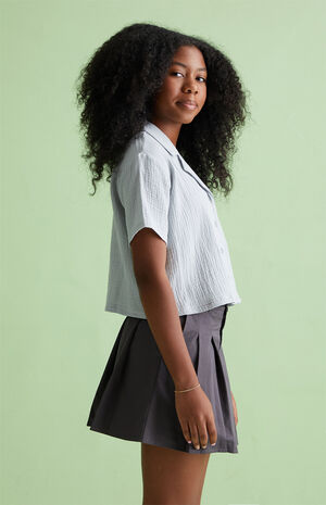 Crop Button Down Shirt image number 3