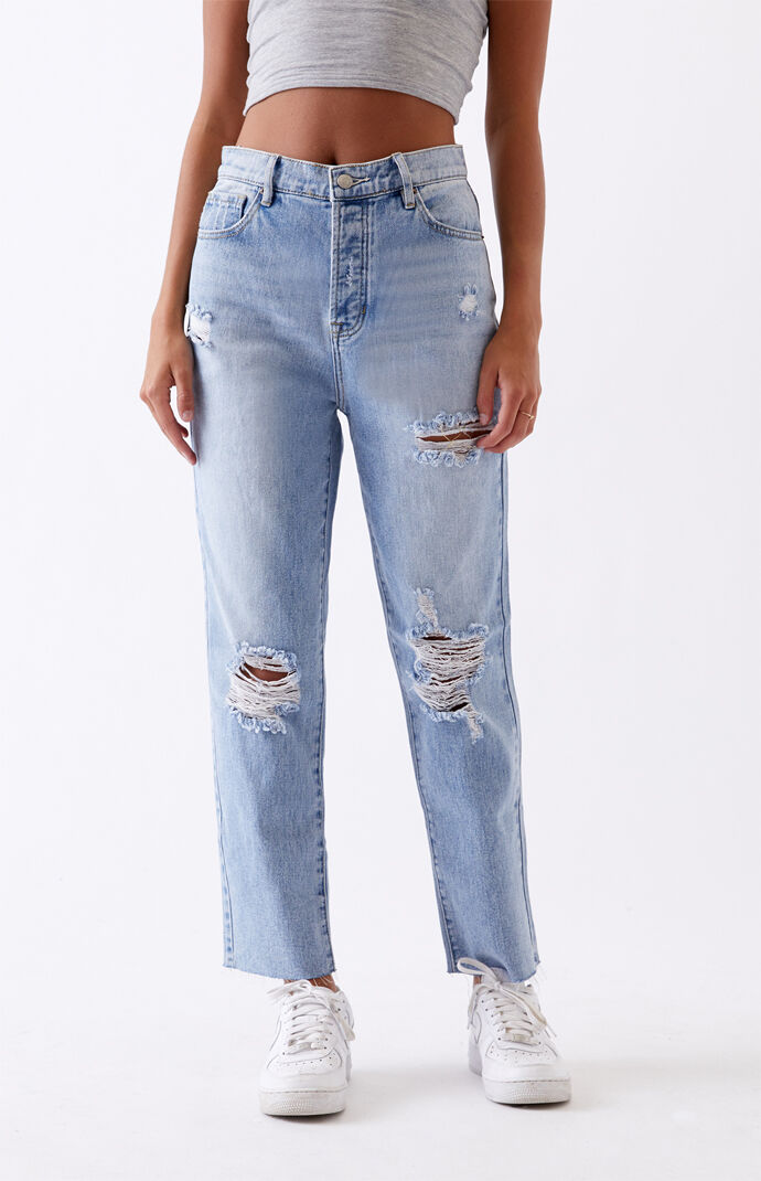 Terra Blue High Waisted Straight Leg Jeans