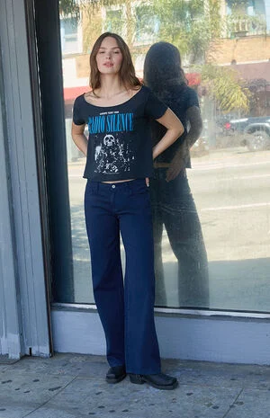 Navy Wide Leg Pants image number 1