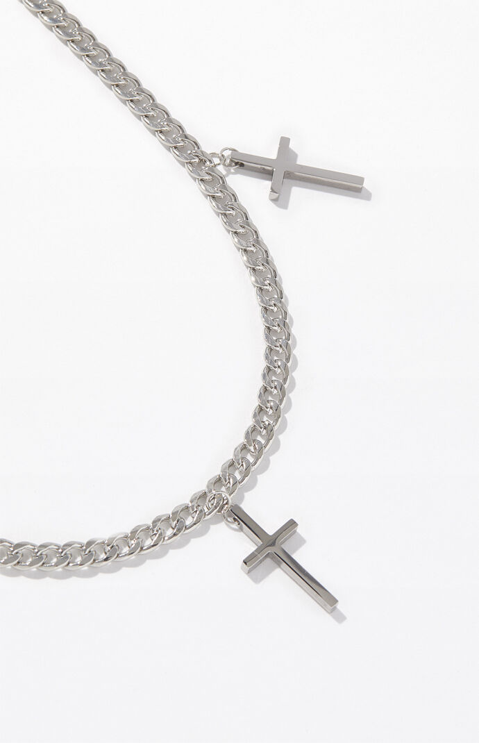 PacSun Triple Cross Chain Necklace PacSun