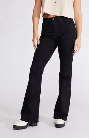 Soft Black 726 High Rise Flared Jeans image number 1