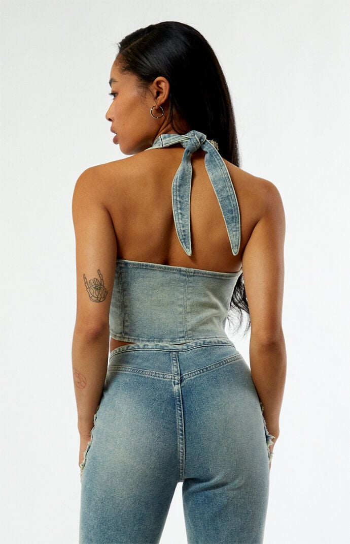 Playboy By PacSun Denim Halter Top | PacSun