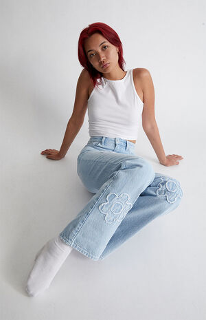 Eco Floral Patch Boyfriend Jeans image number 2