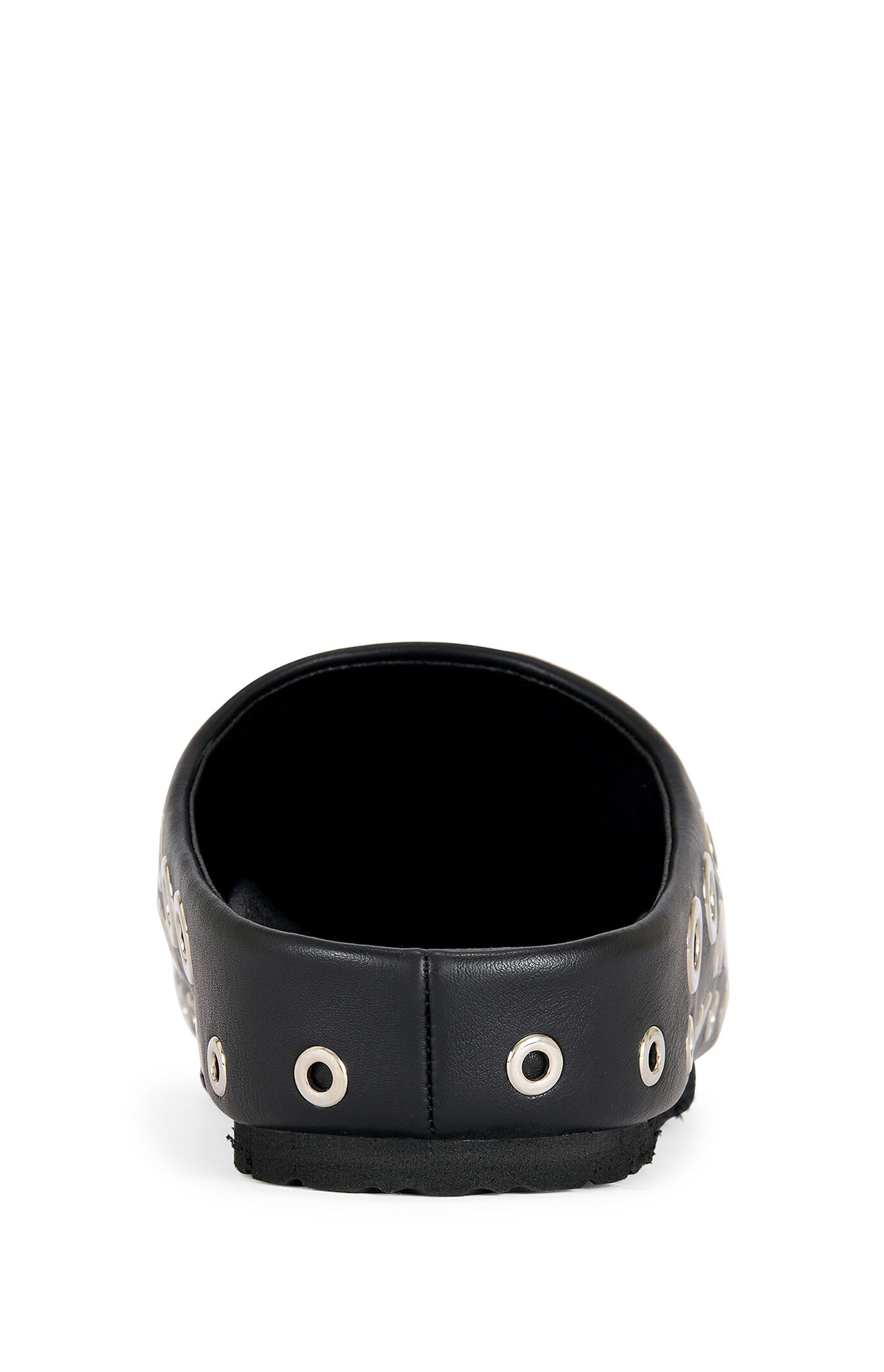 AZALEA WANG Women's Black Marsha Grommet Flat Mules