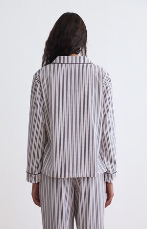 Striped Long Sleeve Pajama Shirt image number 4