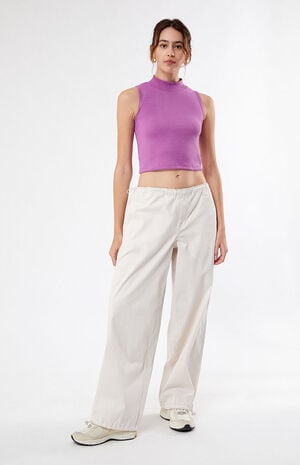 Purple Mock Neck Tank Top image number 4