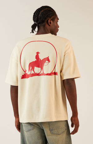 Tan Moonlight Waffle Knit T-Shirt image number 2