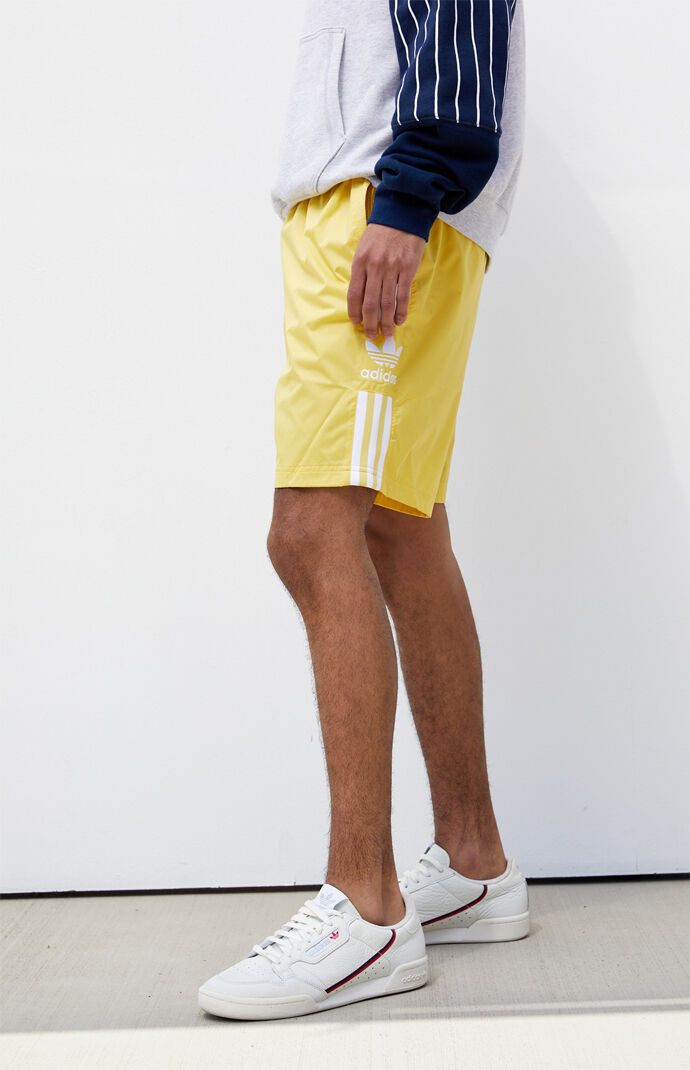 Yellow Lock Up Track Shorts