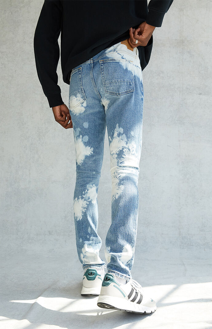 Stacked Skinny Bleach Wash Jeans