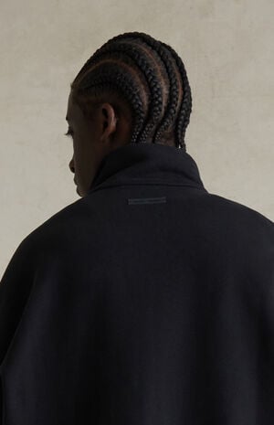Jet Black & Cloud White Modern Fleece Track Jacket image number 5