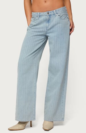 Pinstripe Low Rise Jeans image number 1