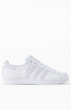 Women's Superstar&nbsp;White & Purple Shoes image number 2