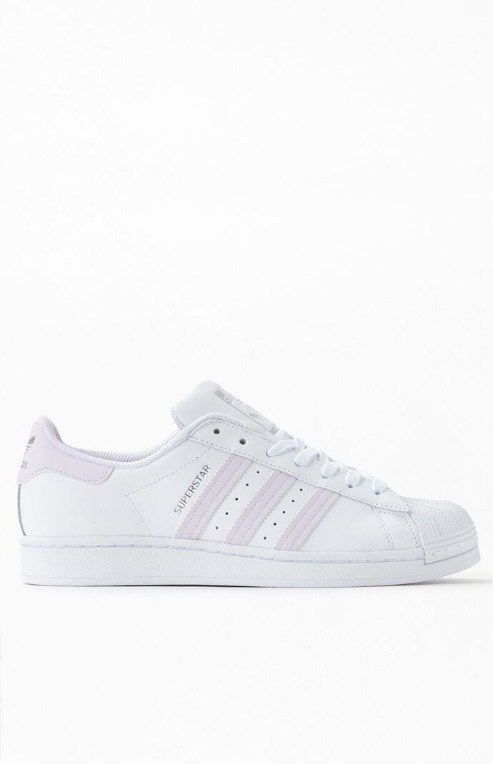 Women's Superstar White & Purple Shoes