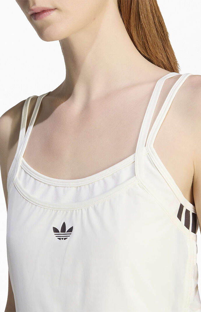 adidas White Double Layered Tank Top