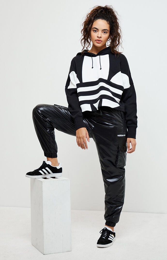 shiny adidas track pants