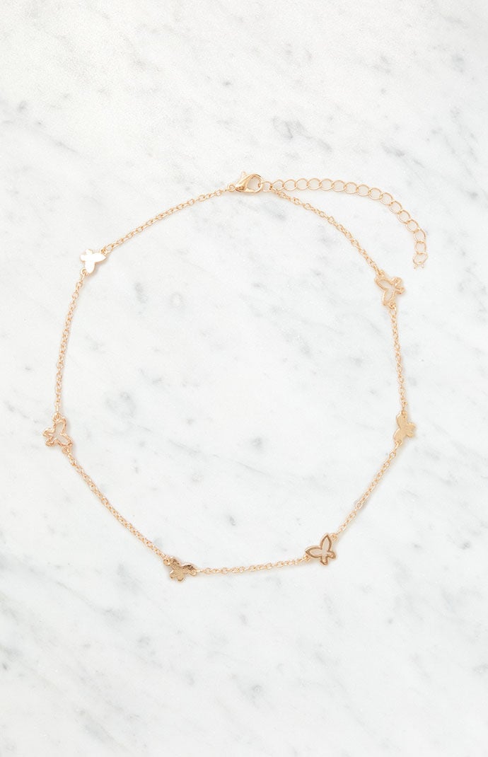 LA Hearts Butterfly Choker Necklace PacSun