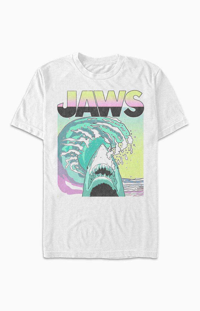 Jaws Neon Shark Poster T-Shirt