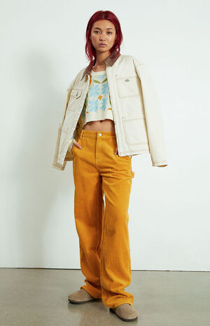 Gold Corduroy Baggy Carpenter Pants image number 1