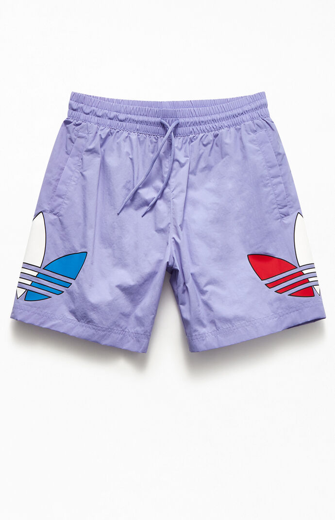 Purple Recycled Tricolor 17" Swim Trunks