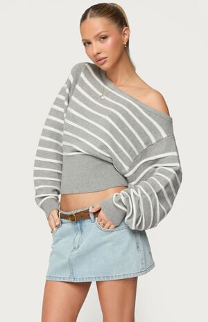 Mika Off Shoulder Oversized Sweater image number 2