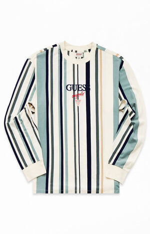 guess originals guess long sleeve striped t shirt