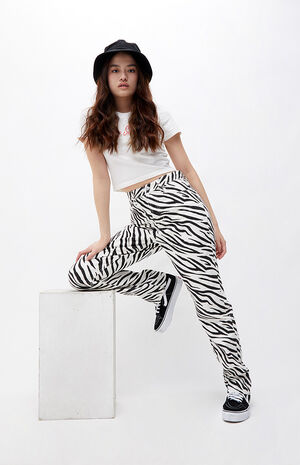 Zebra Print Dad Jeans image number 1