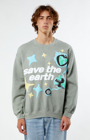 Save The Earth Puff Crew Neck Sweatshirt image number 1