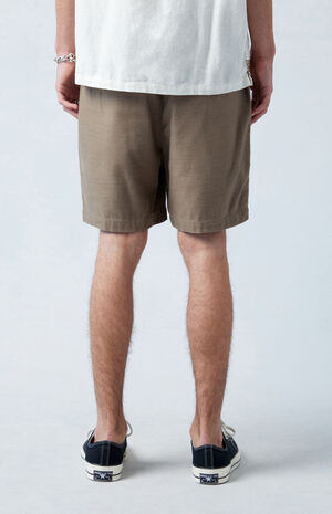 Brown Textured Volley Shorts image number 3