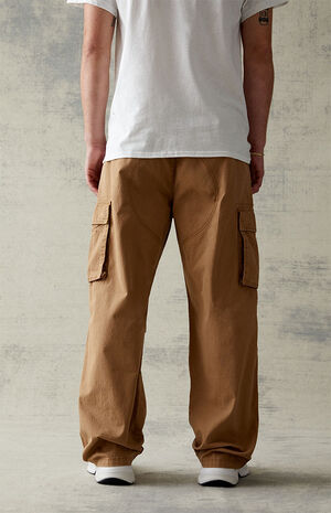 Ripstop Canvas Khaki Baggy Cargo Pants image number 3