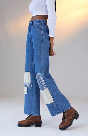 Eco Bandana Patch High Waisted Baggy Jeans image number 3