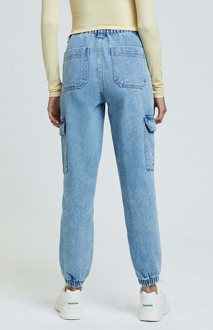 denim cargo joggers womens