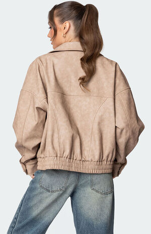 Mori Oversized Faux Leather Jacket image number 4