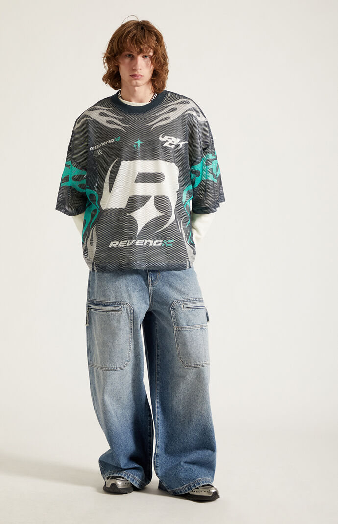 Pacsun Ryder Ultra Baggy Jeans Zippered Medium Blue | Pacsun