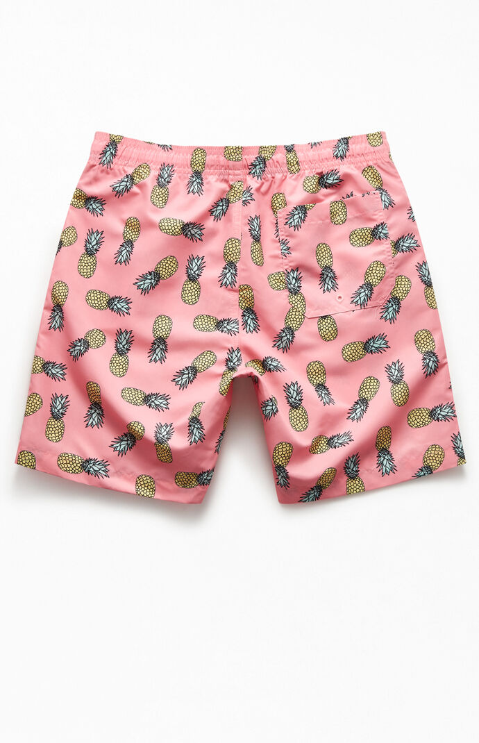 Pineapple Print 17" Swim Trunks