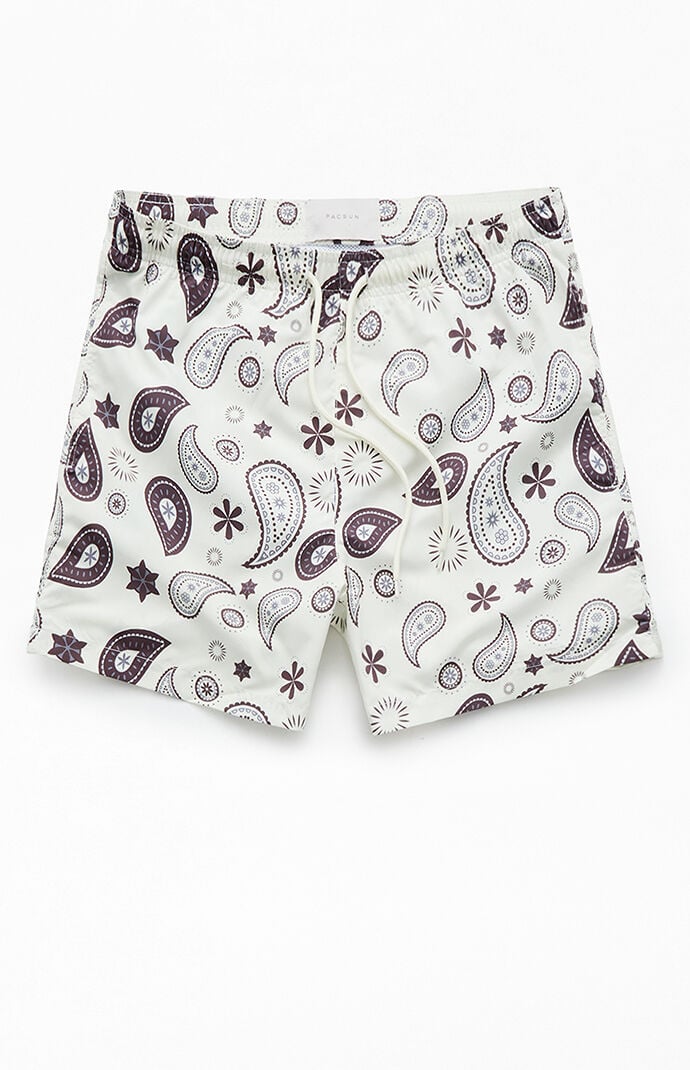 PacSun Paisley 5" Swim Trunks