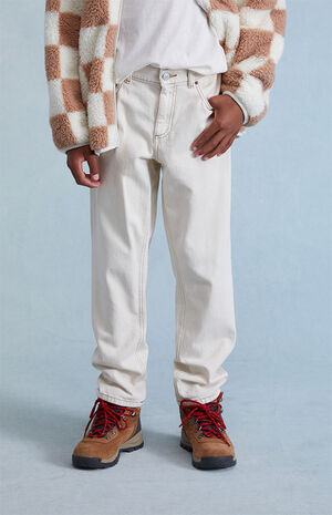 Eco Off White Straight Leg Jeans image number 2