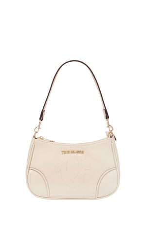 Cream Trapunto Logo Shoulder Bag image number 1