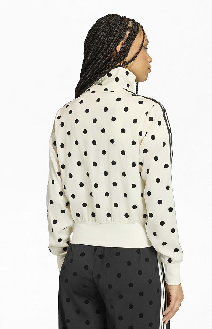 adidas White Satin Firebird Track Jacket