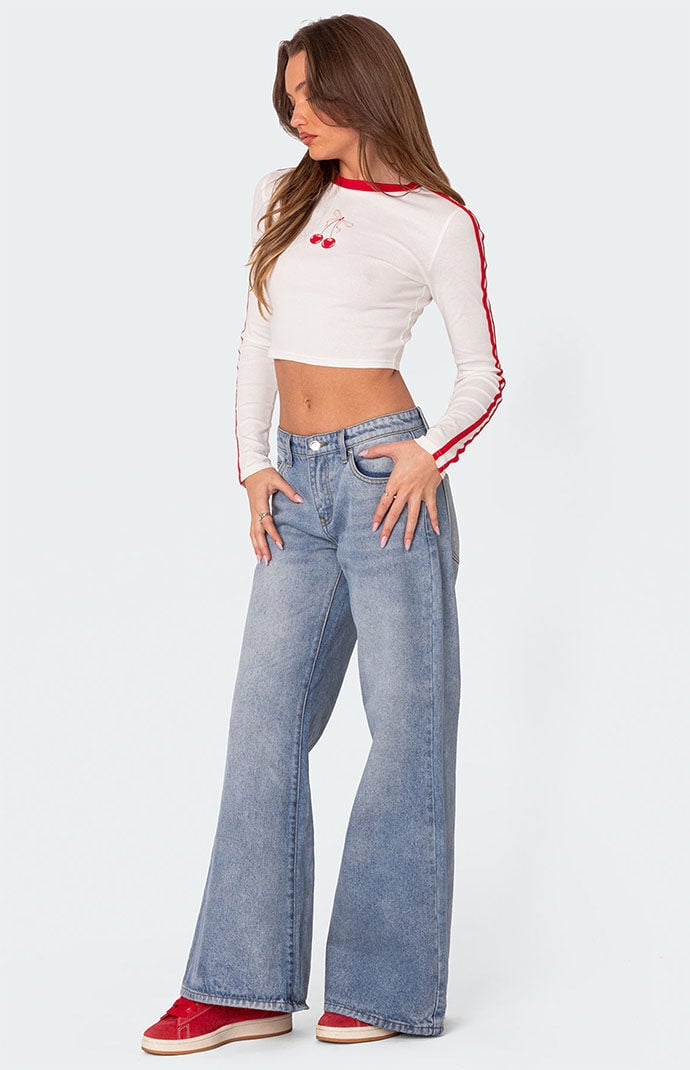 Edikted Low Rise Wide Leg Jeans