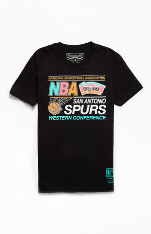 SAN ANTONIO SPURS MITCHELL AND NESS VINTAGE CHAMPIONSHIP T-SHIRT- MENS BLACK