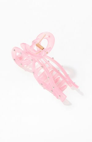 Studded Bow Hair Claw Clip image number 2