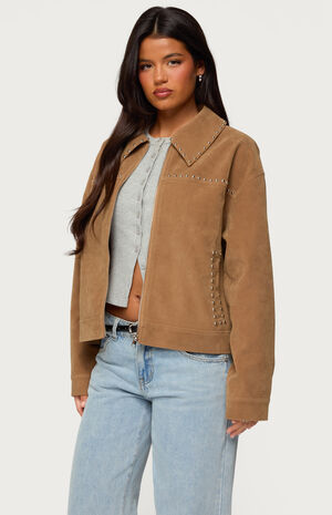 Memphis Studded Faux Suede Jacket image number 2