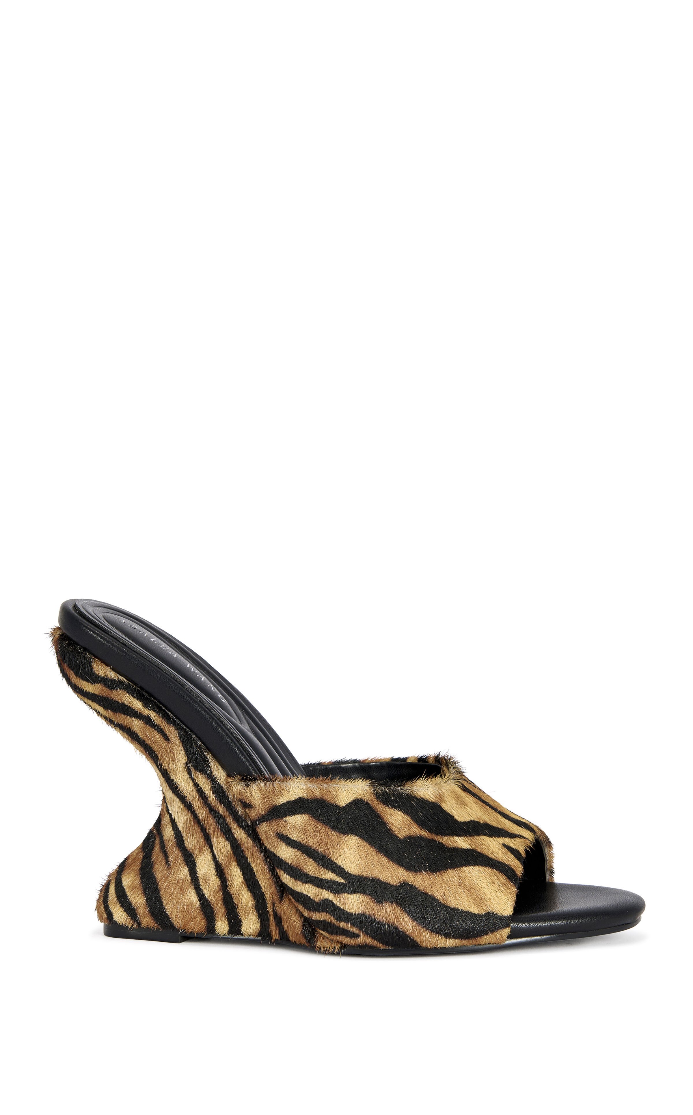 AZALEA WANG Women's Vasa Tiger Genuine Calf Hair Wedge Sandal