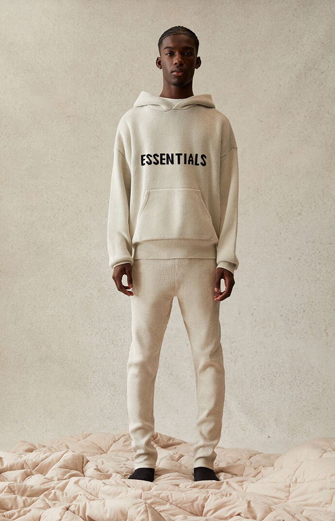 Fear of God Essentials Essentials Oatmeal Knit Sweater | PacSun