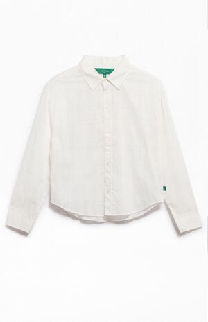 by Pacsun Grid Cropped Boxy Long Sleeve Shirt image number 2