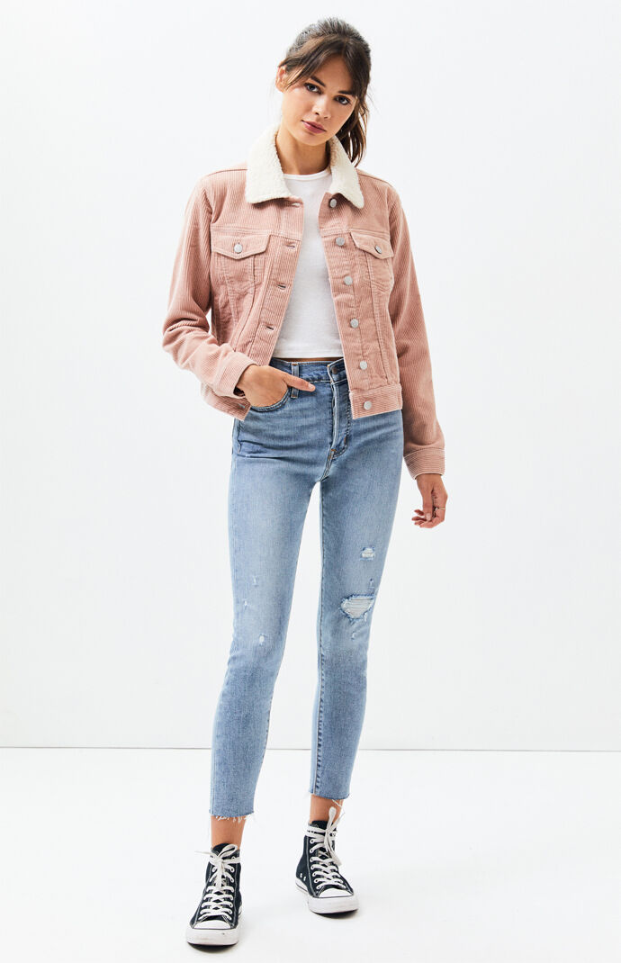 pacsun sherpa corduroy trucker jacket