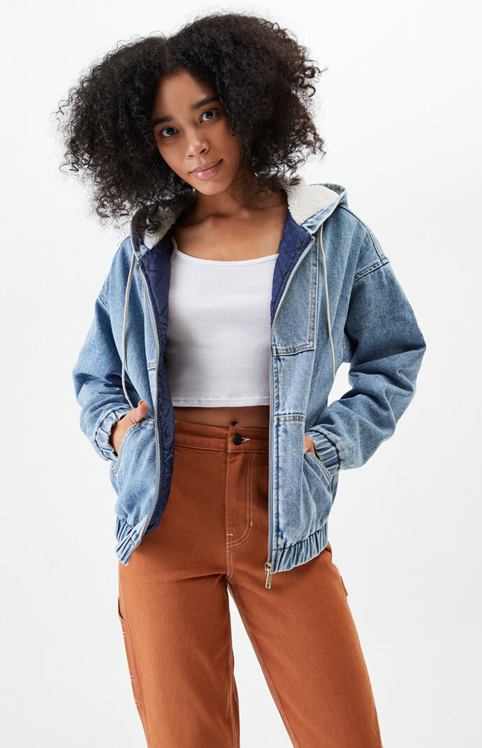 pacsun denim bomber jacket