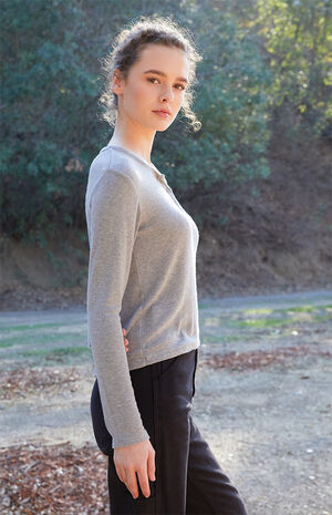 Light Gray Callan Thermal Long Sleeve Top image number 2