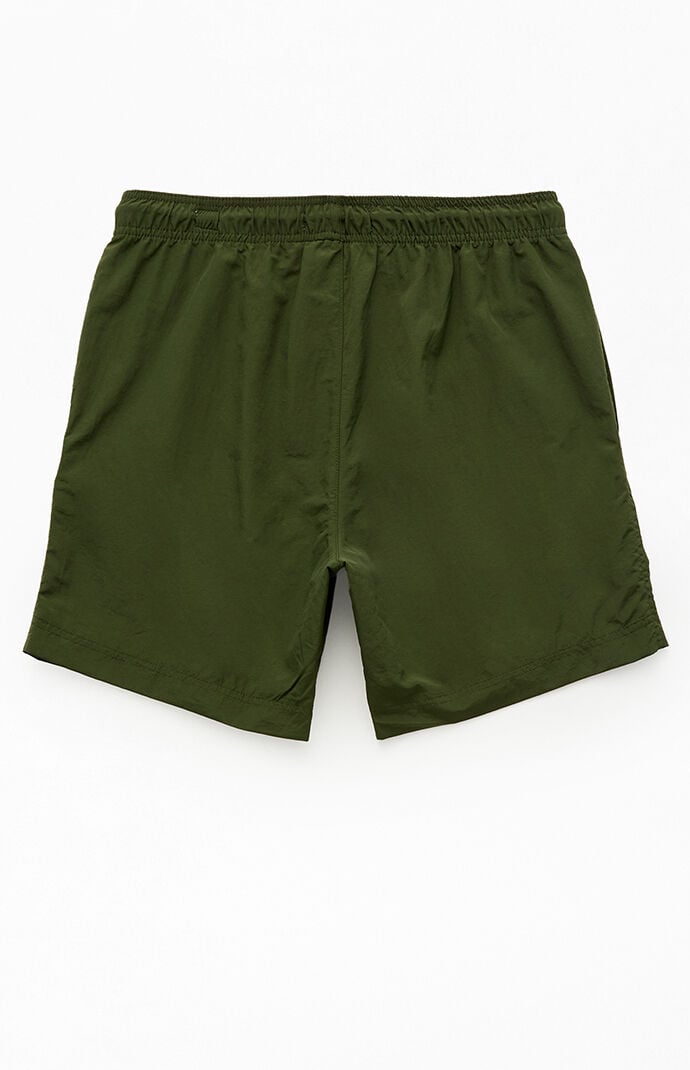 Pacsun Green Collegiate Solid 7" Swim Trunks